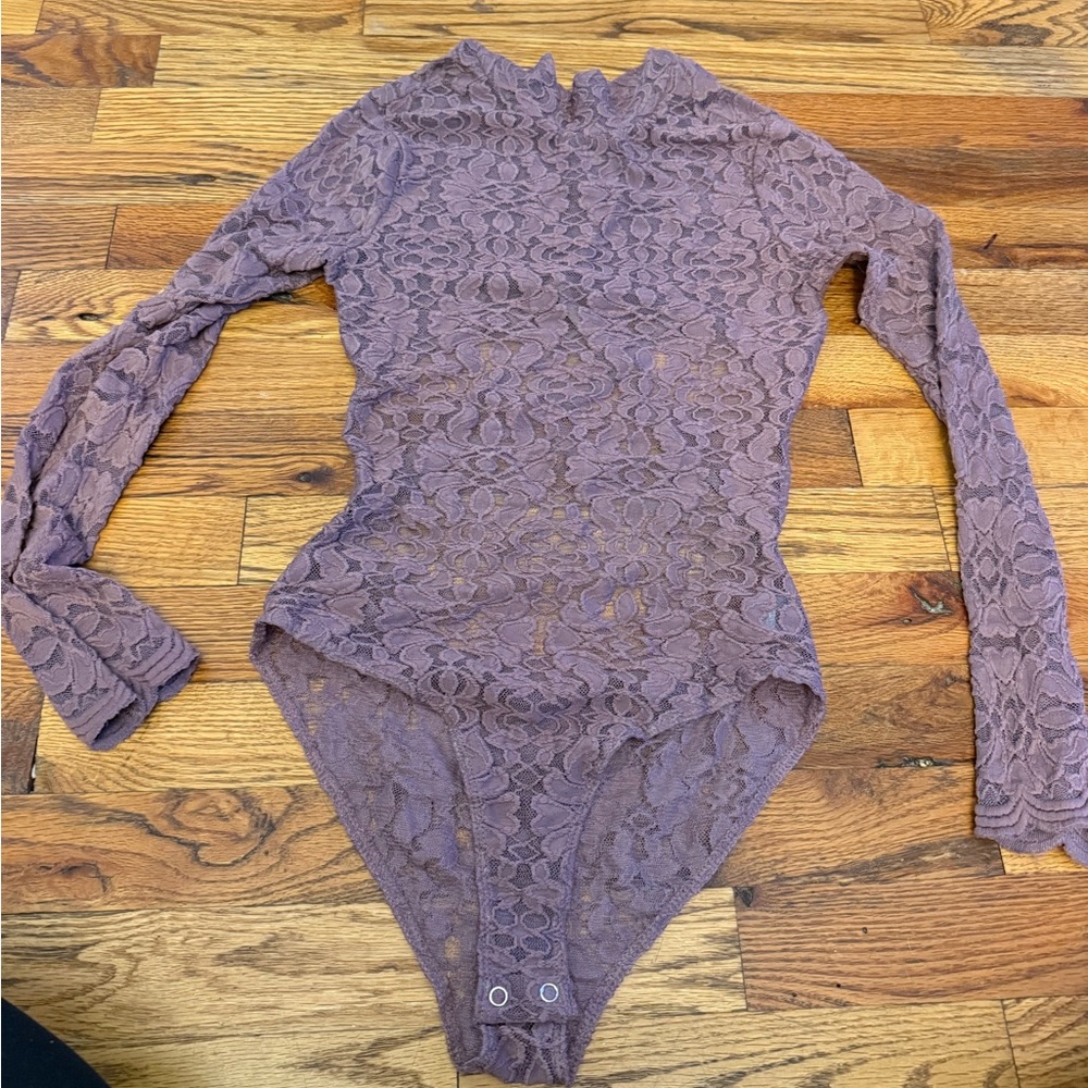 Charlotte Russe Mauve Lace Bosysuit